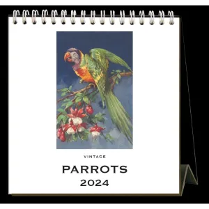 Parrots 2024 Easel Desk Calendar