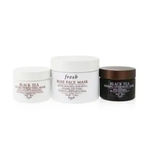 FreshFace Mask Set: 1x Rose Face Mask - 100ml/3.3oz + 1x Black Tea Firming Overnight Mask - 30ml/1oz + 1x Black Tea Instant Perfecting Mask - 30ml/1oz