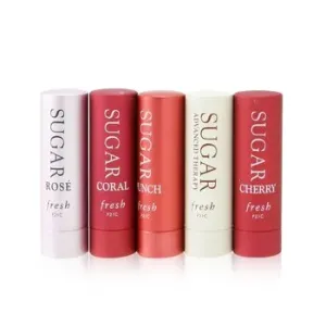 FreshSugar Lip Treatment Set: Sugar Lip Treatment Advanced Therapy - 2.2g/0.07oz +  4x Mini Sugar Lip Treatment SPF 15 (#Rose, #Coral, #Punch, #Cherry