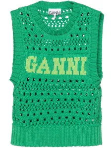 GANNI - Logo Cotton Blend Vest #1274631