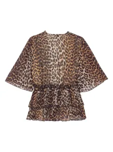 GANNI - Leopard Print V-necked Blouse #1214705