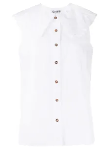 GANNI - Organic Cotton Sleeveless Shirt #1231159