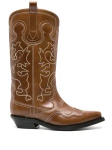 GANNI - Leather Western Boots #1208177
