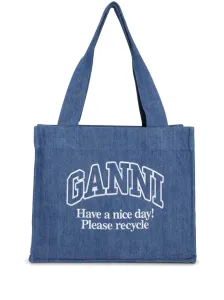 GANNI - Denim Cotton Tote Bag