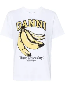 GANNI - Banana Print Cotton T-shirt #1274622