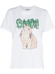 GANNI - Bunny Print Cotton T-shirt #1274635