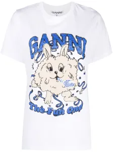 White T-shirts Ganni