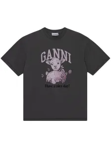 GANNI - Printed Organic Cotton T-shirt #1214692