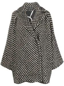 GIANLUCA CAPANNOLO - Double-breasted BouclÃ© Wool Blend Coat #45147