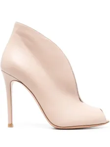 GIANVITO ROSSI - Open Toe Leather Heel Ankle Boots #1147839
