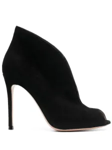 GIANVITO ROSSI - Open Toe Suede Heel Ankle Boots #1146635