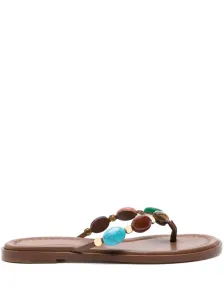 GIANVITO ROSSI - Shanti Leather Thong Sandals #1251024