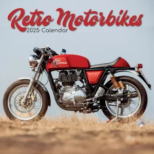 Retro Motorbikes 2025 Wall Calendar