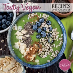 Tasty Vegan Recipes 2025 Wall Calendar