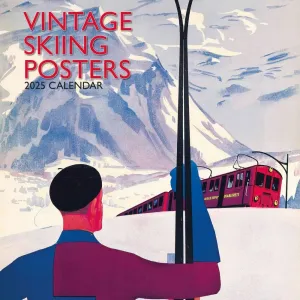 Vintage Skiing Posters 2025 Wall Calendar