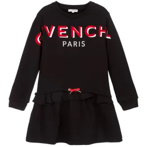 Givenchy Girls Logo Print Dress Black 10Y #862540