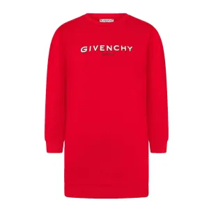 Givenchy Girls Logo Print Dress Red 10Y