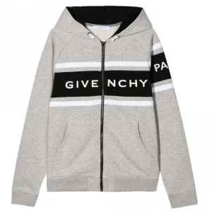 Givenchy Boys Logo Zip-up Hoodie Grey 10Y