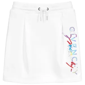 Givenchy Girls Logo Print Skirt White 10Y