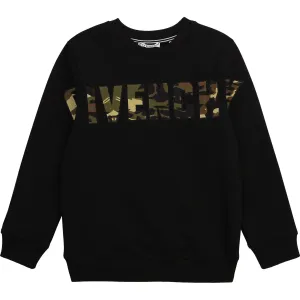Givenchy Boys Camo Logo Sweatshirt Black 10Y