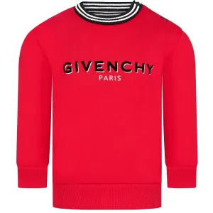 Givenchy Boys Cotton Logo Sweatshirt Red 2Y