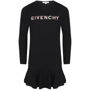 Givenchy Girls Logo Sweatshirt Dress Black 12Y #6707