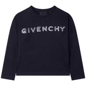 Givenchy Girls Swarovski T-shirt Black 10Y