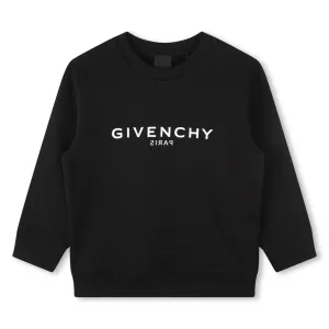 Givenchy Boys Logo Sweater in Black 04A 86% Cotton, 14% Polyester - Trimming: 98% 2% Elastane