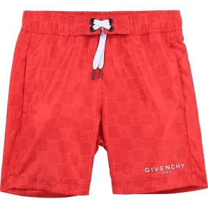 Givenchy Boys Logo Swimshorts Red 10Y