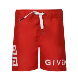 Givenchy Baby Boys Logo Swim Shorts Red 3Y