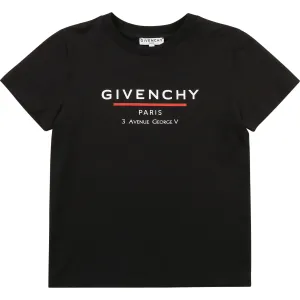 Givenchy Boys Cotton T-shirt Black 4Y #6324