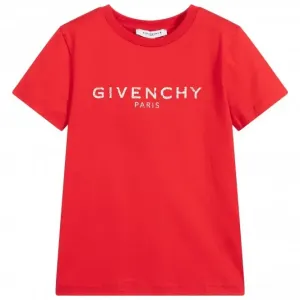 Givenchy Boys Logo Print T-shirt Red 5Y