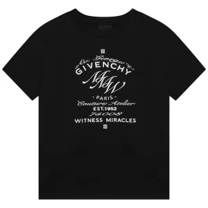 Givenchy Boys Logo T-shirt Black 4Y #6482
