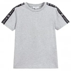 Givenchy Boys Tape Logo T-shirt Grey 6Y
