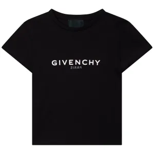 Givenchy Girls Reverse Logo T-shirt Black 4Y