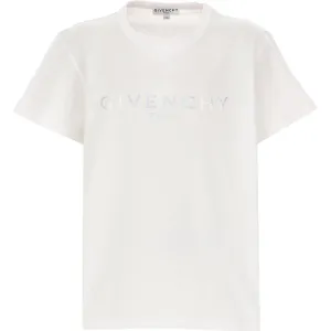 Givenchy Kids Logo Print Cotton T-shirt White 12Y
