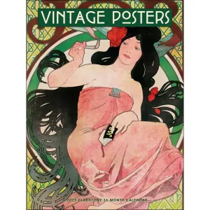 Vintage Posters 2023 9x12 Narrow Wall Calendar