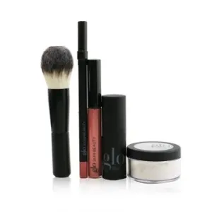 Glo Skin BeautyReady, Set, Kiss Touch Up Kit (1x Mini Setting Powder, 1x Lip Pencil, 1x Lipstick, 1x Lip Gloss, 1x Brush) 5pcs+1bag