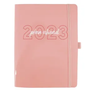 Glossy Pink 6x8 2023 Vegan Leather Planner