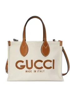 GUCCI - Linen And Leather Tote Bag