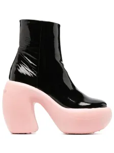 HAUS OF HONEY - Leather Platform Ankle Boots #49044