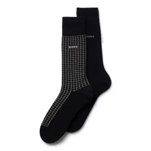 Hugo Boss Mens 2 Pack Dot Patterned Socks Black UK 9-11