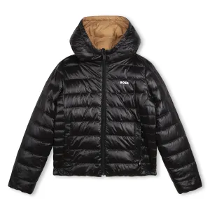Boss Boys Reversible Jacket in Black Beige 14A 100% Polyamide - Lining: Padding: 90% Down, 10% Feathers