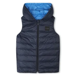 Boss Boys Reversible Gilet in Black Blue 16A Navy 100% Polyamide - Lining: Padding: 90% Down, 10% Feathers