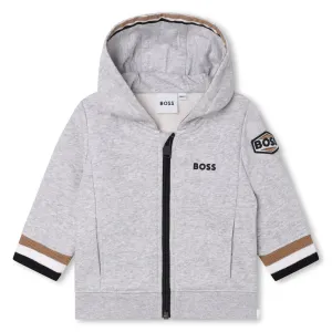 Boss Baby Boys Logo Hoodie in Grey 03A Chine 87% Cotton, 13% Polyester - Trimming: 97% 3% Elastane Lining: 100% Cotton