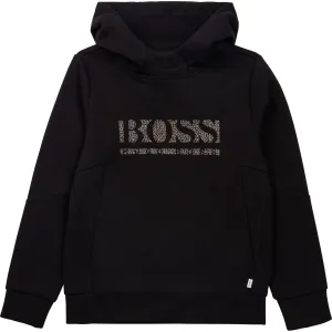 Hugo Boss Boys Black Cotton Logo Hoodie 10Y #7033