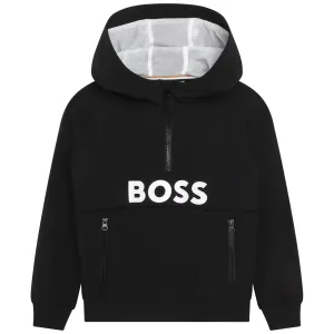 Boss Boys Logo Hoodie in Black 04A 88% Polyamide, 12% Elastane - Trimming: 70% 27% Polyester, 3% Lining: 100% Polyester