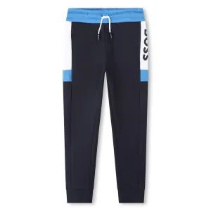 Boss Boys Three Colour Joggers in Navty 12A Navy 87% Cotton, 13% Polyester - Trimming: 97% 3% Elastane Lining: 100% Cotton