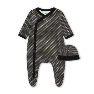 Boss Baby Boys Monogram Babygrow and Hat Set in Black 03M 95% Cotton, 5% Elastane - Trimming: 100% Cotton