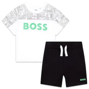Hugo Boss Baby Boys T-shirt And Shorts Set Black 3M